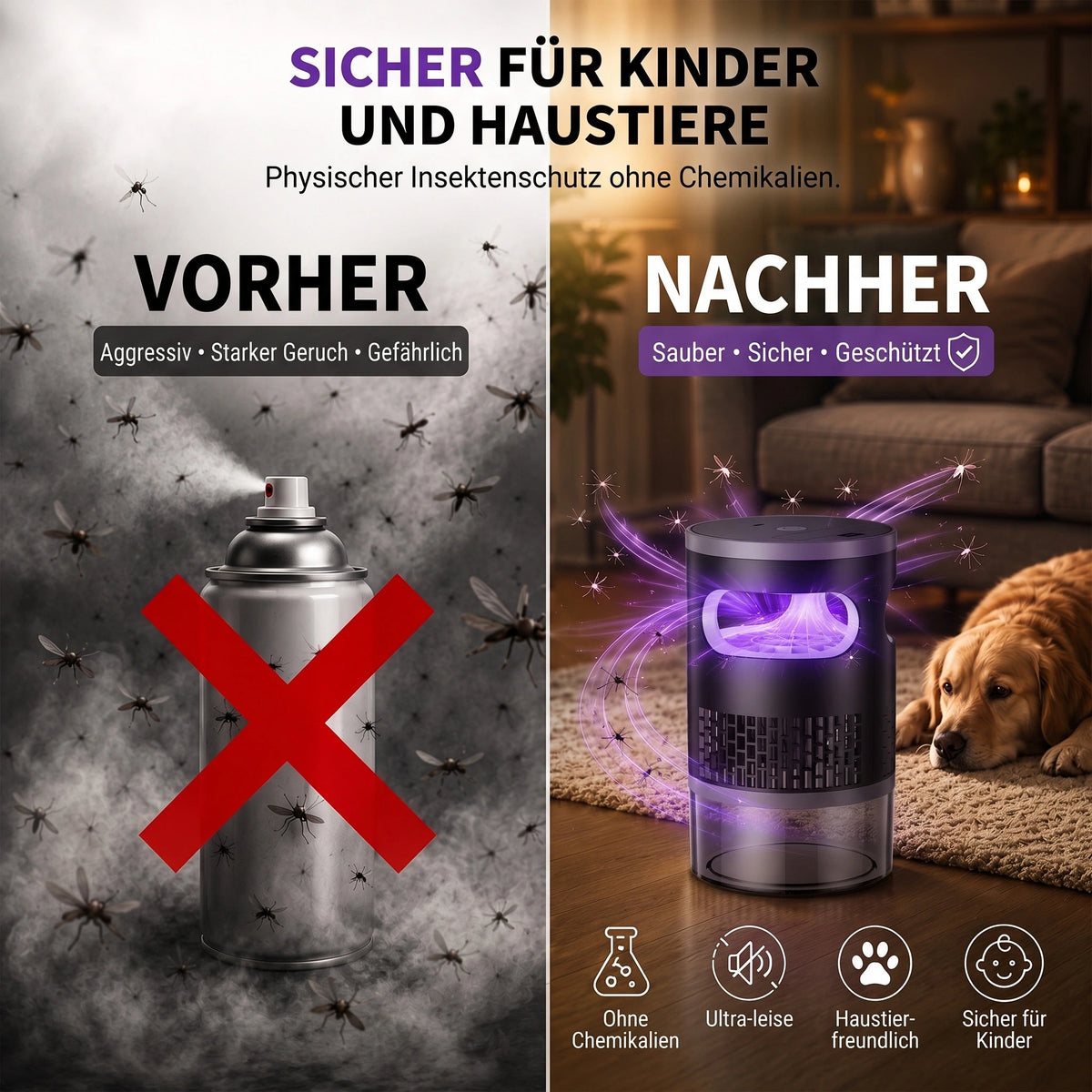PNOA™ Geräuschlose Mückenlampe