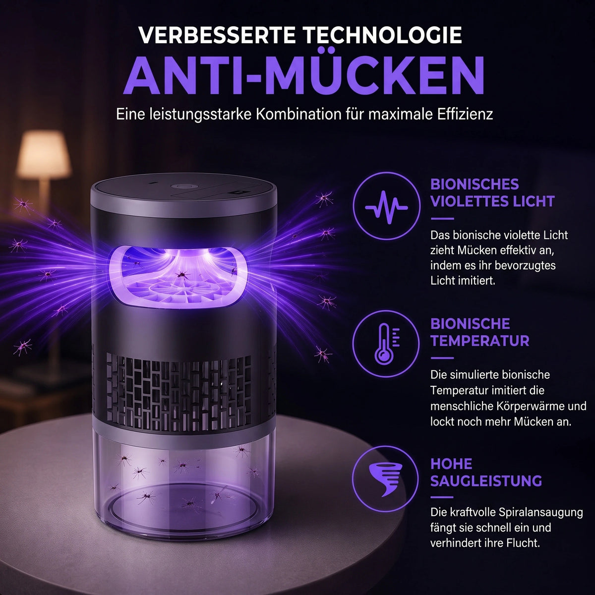PNOA™ Geräuschlose Mückenlampe