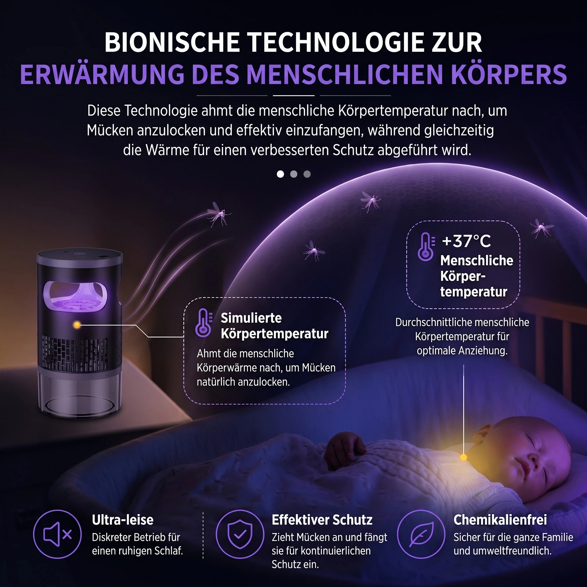 PNOA™ Geräuschlose Mückenlampe